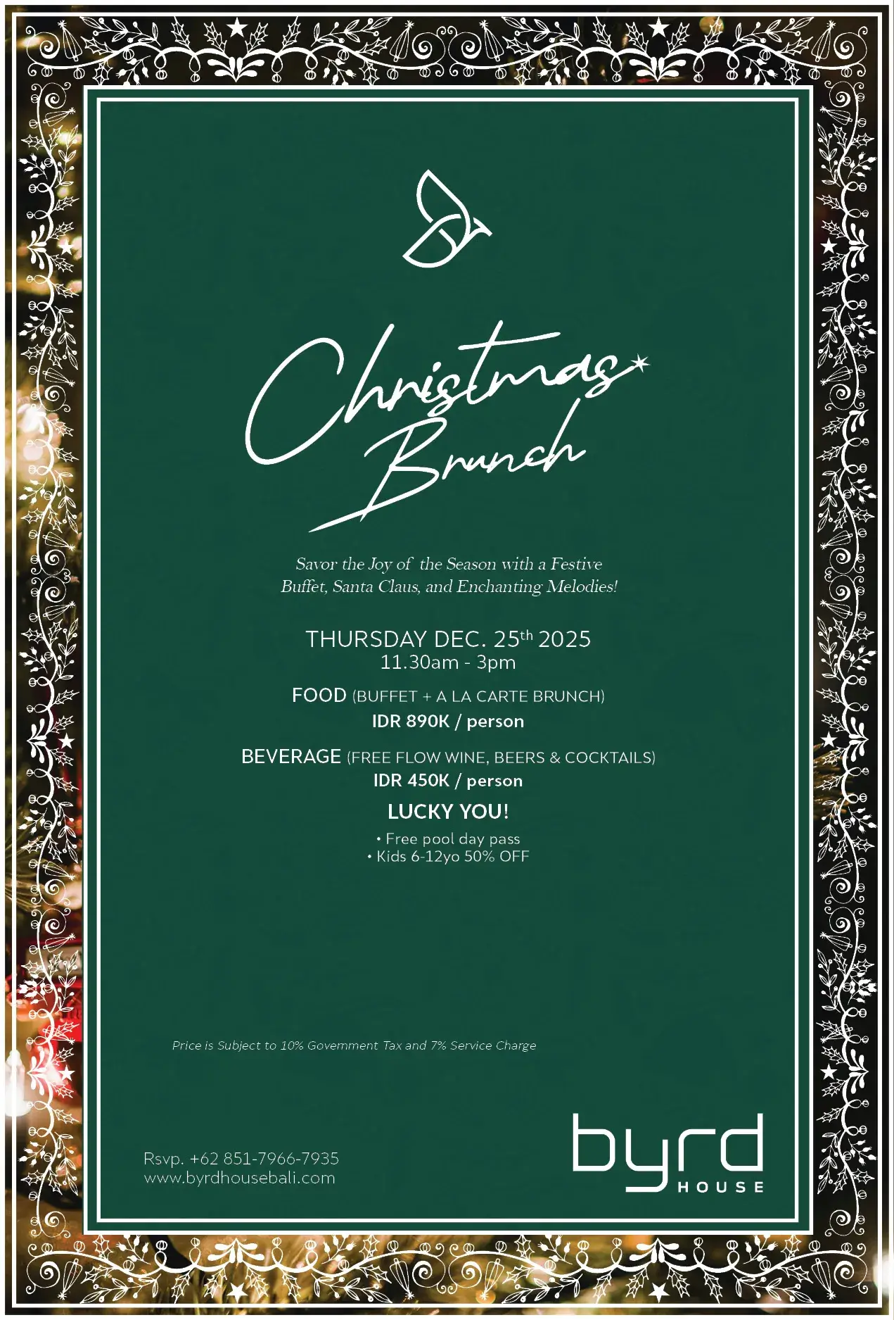 Christmas Brunch - Special Offers Byrd House