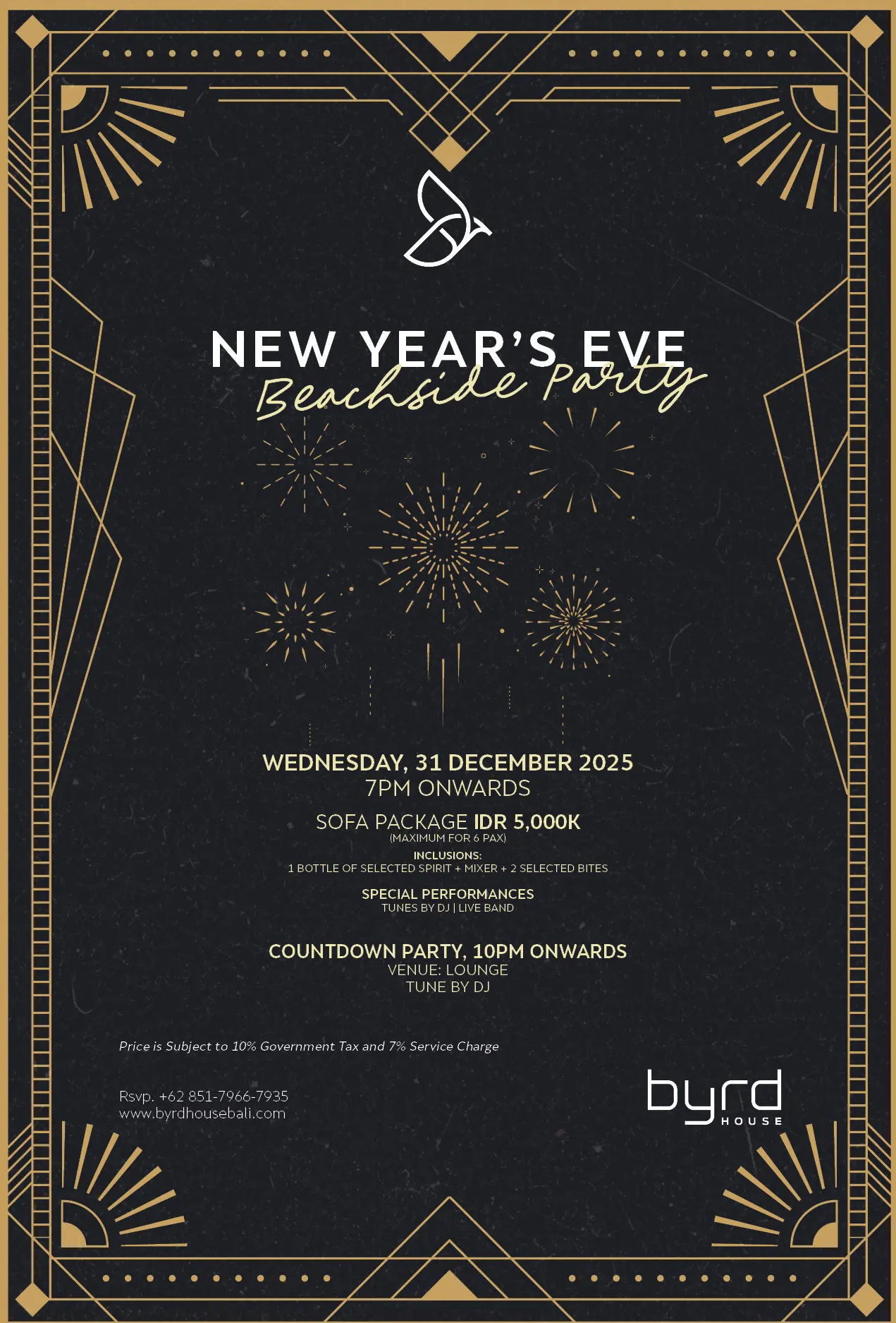 NEW YEAR'S EVE - Special Offers Byrd House